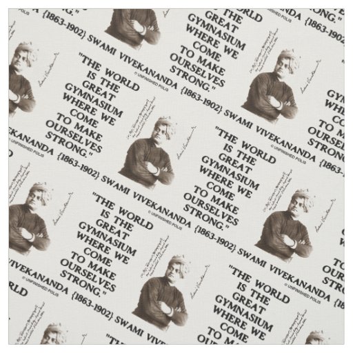 Swami Vivekananda World Great Gymnasium Strong Qte Fabric