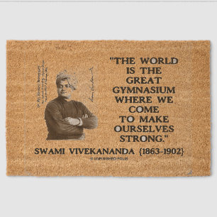Swami Vivekananda World Great Gymnasium Strong Qte Fiber Doormat