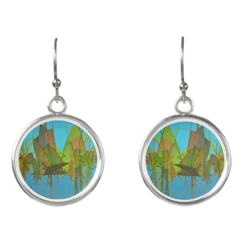Swamp Abstract Dangle Earrings