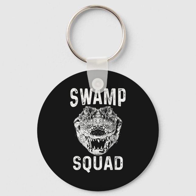 Swamp Alligator Squad Reptile Gator Lovers Funny  Keychain (Front)