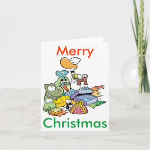 Swamp Animals Cartoon Christmas Card