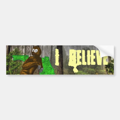 Swamp Ape I Believe Bumper Sticker