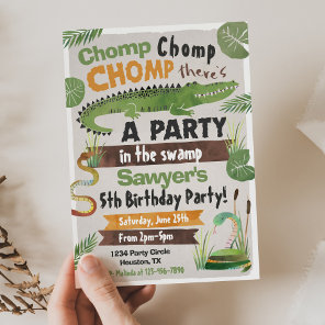 Swamp Birthday Invitation | Alligator | Crocodile