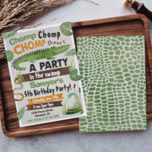 Swamp Birthday Invitation | Alligator | Crocodile