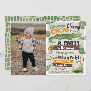 Swamp Birthday Invitation   Reptile Invitation