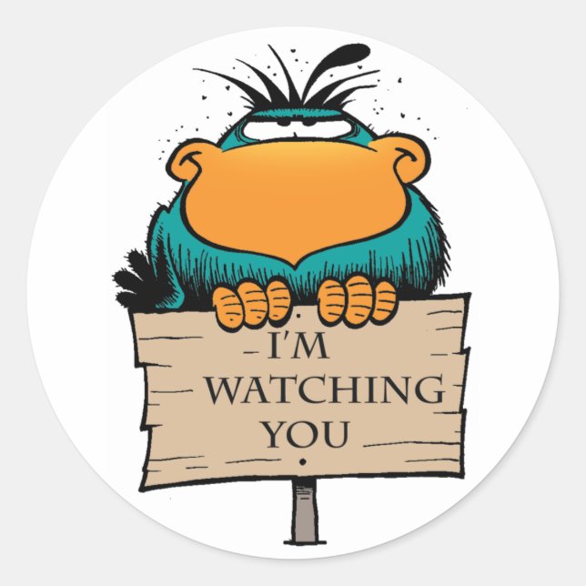 Swamp Bludgerigar I'm Watching You Sticker (Front)