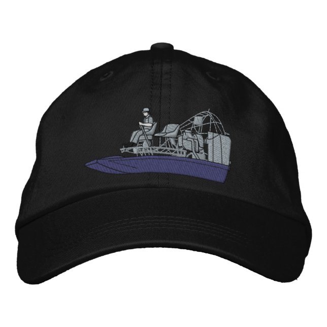 Swamp Boat Embroidered Baseball Hat (Front)