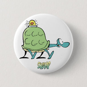 Swamp Cartoons Turtle Ambulance Pinback Button