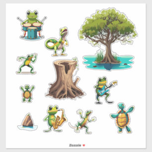 "Swamp Dance Party" Custom-Cut Vinyl Sticker