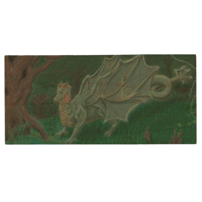 Swamp Dragon Wood Flash Drive (Front)