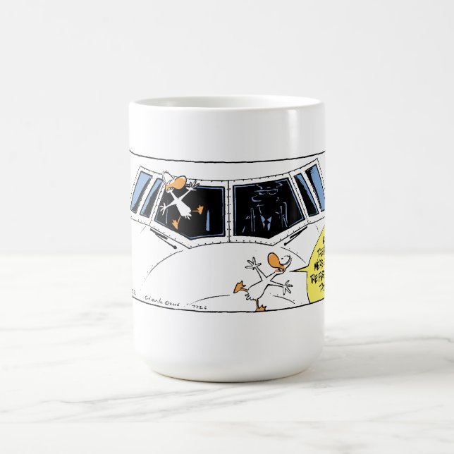 Swamp Ducks Mid Air Collision Coffee Mug (Center)