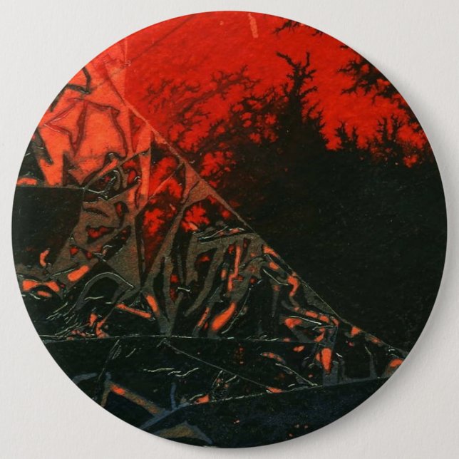 "Swamp Fire #3" Abstract Art Button (Front)