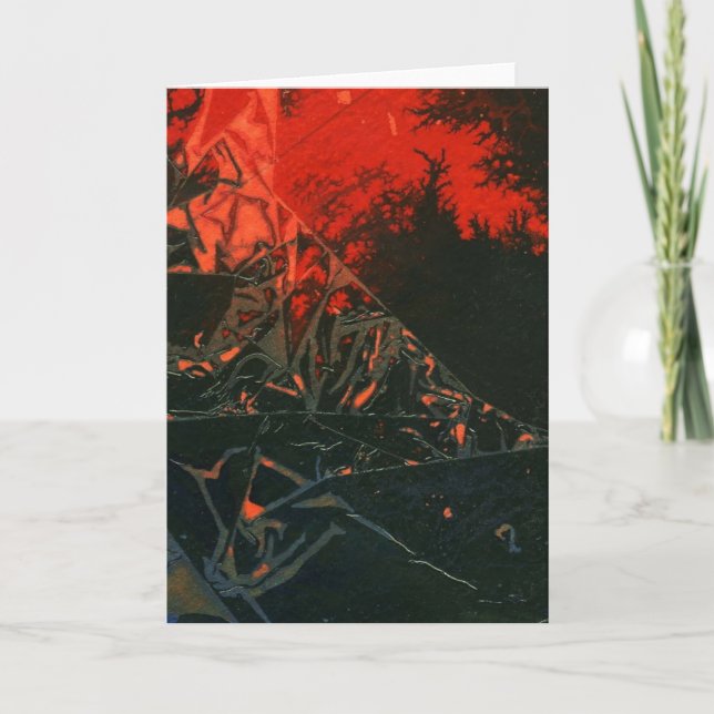 "Swamp Fire #3" Abstract Design Greeting Card (Front)
