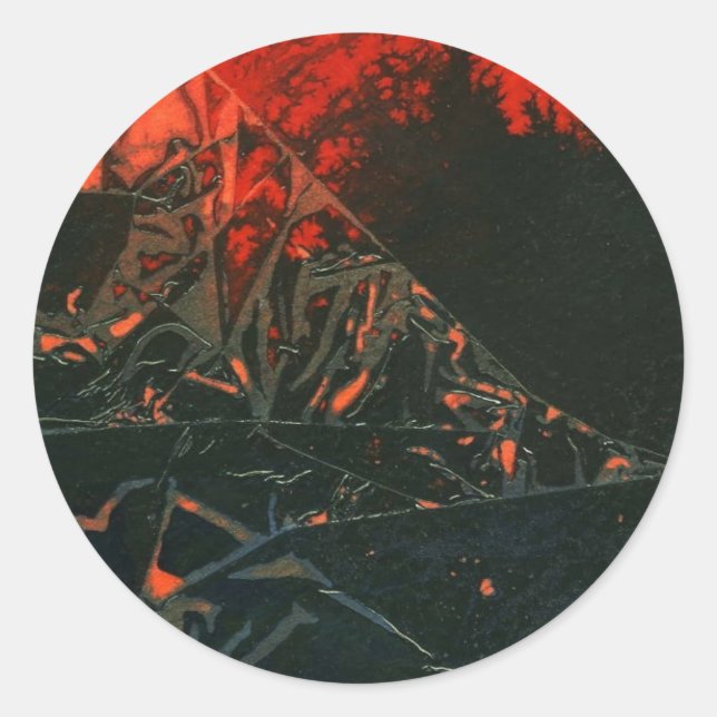 "Swamp Fire #3" Abstract Design Sticker (Front)