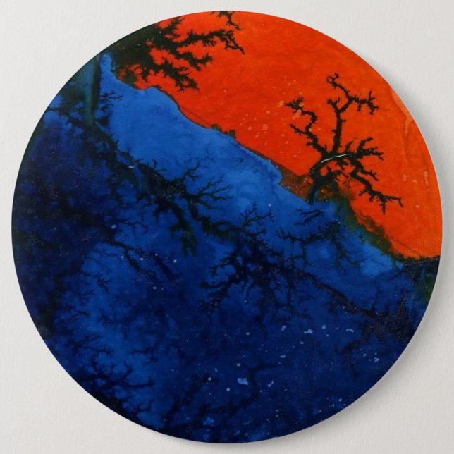 "Swamp Fire #4" Abstract Art Button (Front)