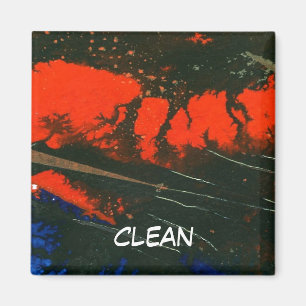 "Swamp Fire #5" Abstract Dishwasher Status Magnet