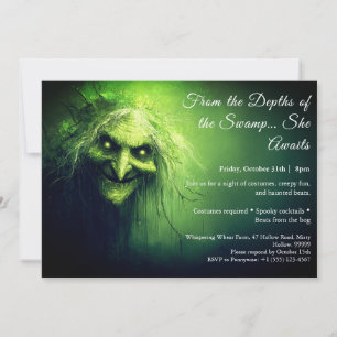 Swamp Hag Halloween Costume Party Invitation
