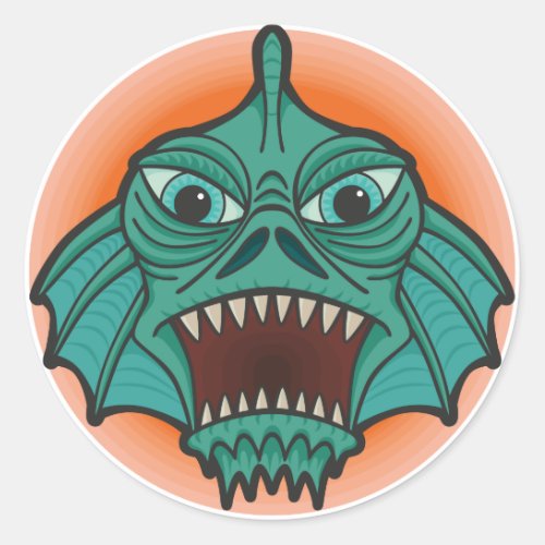 Swamp Monster Classic Round Sticker