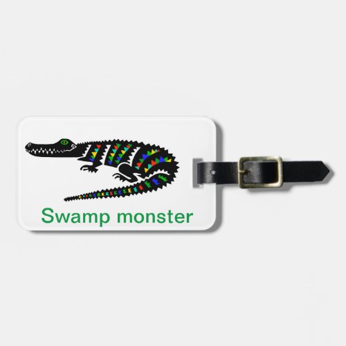 Swamp monster CROCODILE _ Luggage Tag