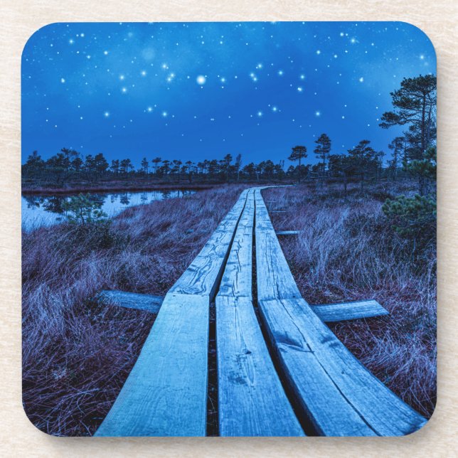 Swamp night beverage coaster (Front)