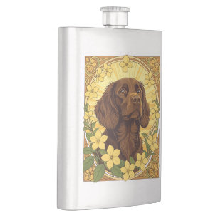Swamp Poodle And Yellow Jasmine Flowers Flask