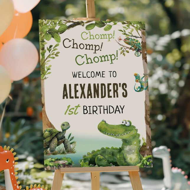 Swamp Reptile 1st Birthday Party  Foam Board (Creator Uploaded)