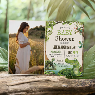Swamp Reptile Baby Shower Photo Invitation