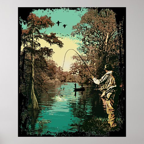 Swamp Scene in South Louisiana Poster