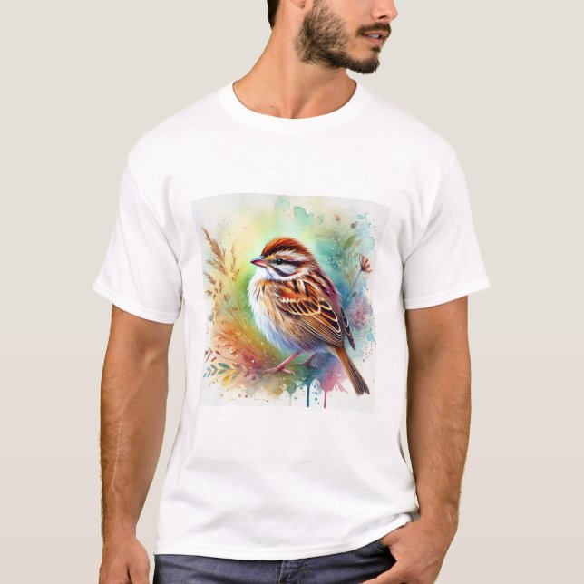 Swamp sparrow 220924AREF117 - Watercolor T-Shirt (Front)
