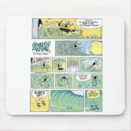 Swamp Surfs Up Surfing Cartoons Mouse Pad