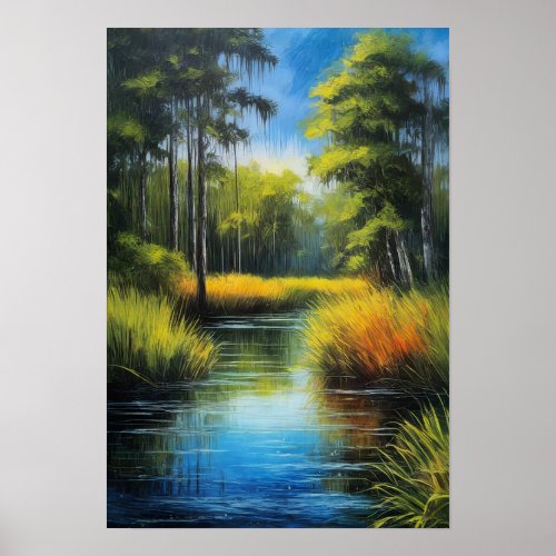 Swamp Symphony Capturing Azure Waters Poster