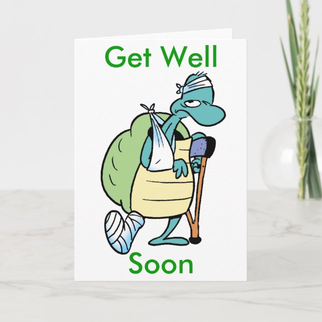 Swamp Turtle Get Well Soon Card (Front)