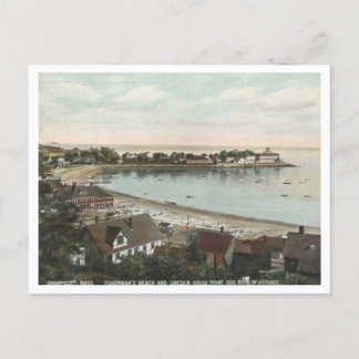 Swampscott MA Fisherman's Beach, Egg Rock Vintage Postcard