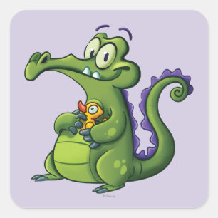 Swampy and Rubber Ducky Square Sticker