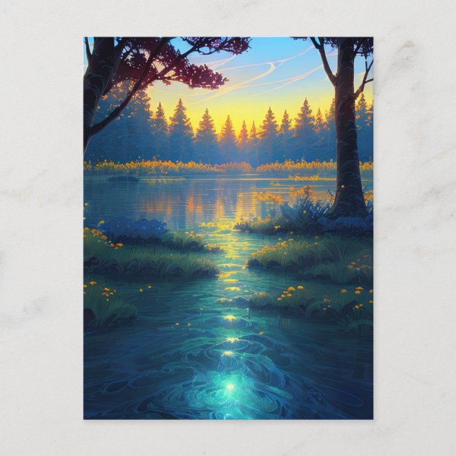 Swampy Forest in Mesmerizing Wilderness Postcard (Front)