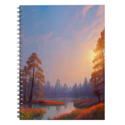 Swampy Pine Forest Aglow in the Setting Sun Notebook