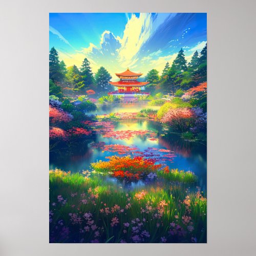 Swampy Wonderland A Wooden Temple Poster