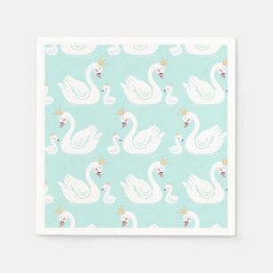 Swan 1st Birthday Party Baby Shower Napkins