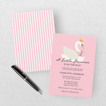 Swan A Little Princess Pink Baby Shower