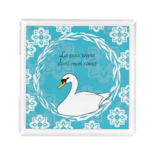swan affirmation positive quote acrylic tray