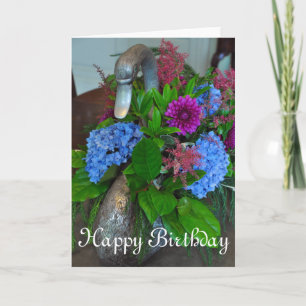 Swan and flowers card