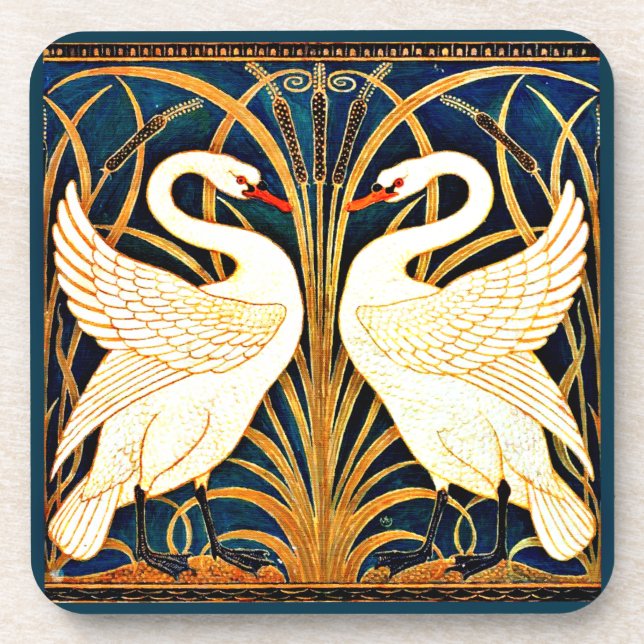 Swan and Rush and Iris,  Beverage Coaster (Front)