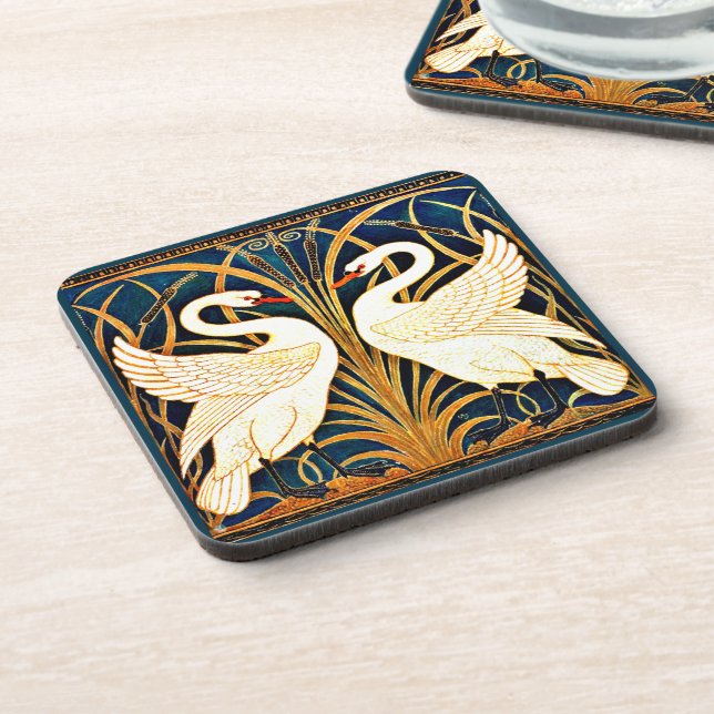 Swan and Rush and Iris,  Beverage Coaster (Left Side)