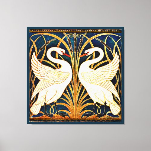 Swan and Rush and Iris Canvas Print