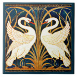 Swan and Rush and Iris,  Ceramic Tile<br><div class="desc">Beautiful vintage design - Swan and Rush and Iris,  1875 artwork by Walter Crane</div>