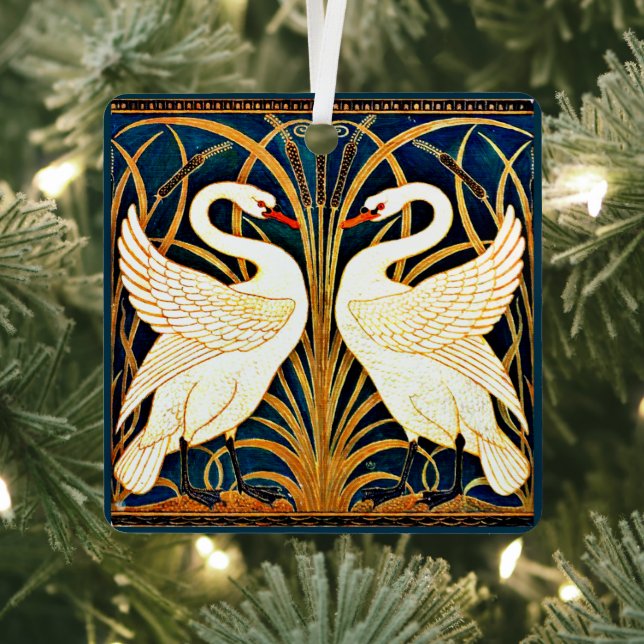 Swan and Rush and Iris,  Metal Ornament (Insitu)