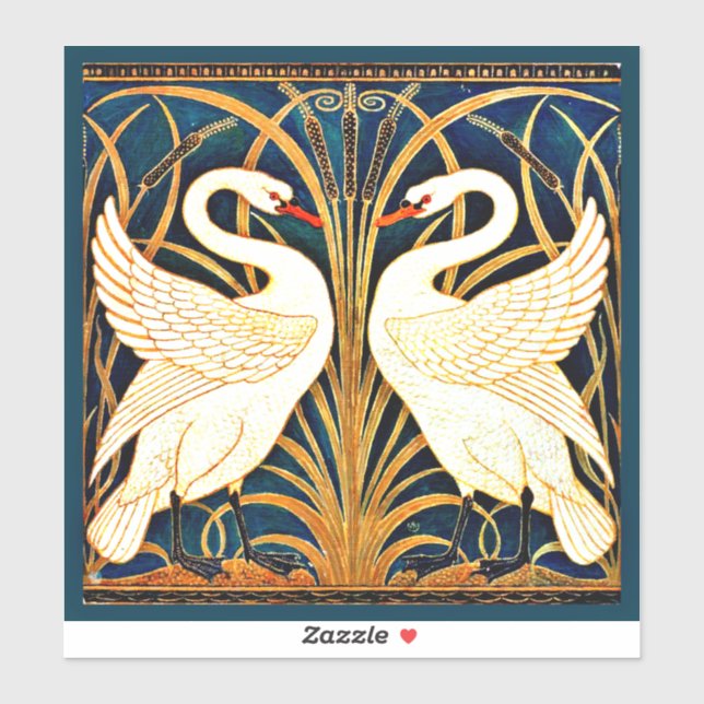 Swan and Rush and Iris,  Sticker (Sheet)