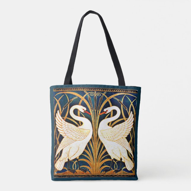 Swan and Rush and Iris,  Tote Bag (Back)