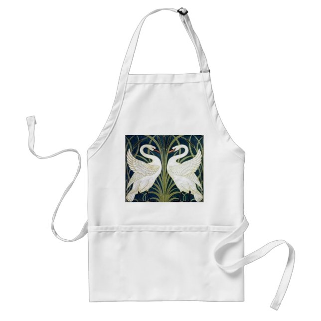 Swan and Rush and Iris wallpaper Apron (Front)
