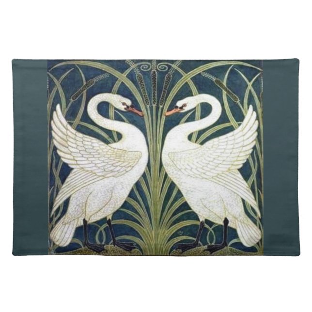 Swan and Rush and Iris wallpaper Placemat (Front)